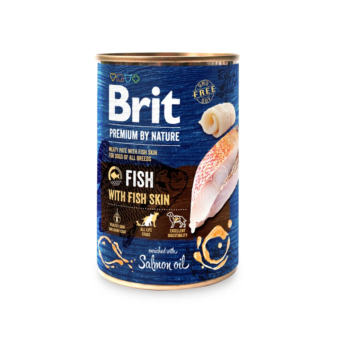 Brit Premium by Nature Fish with Fish Skin 400 г – Мокра храна за кучета с риба и рибена кожа
