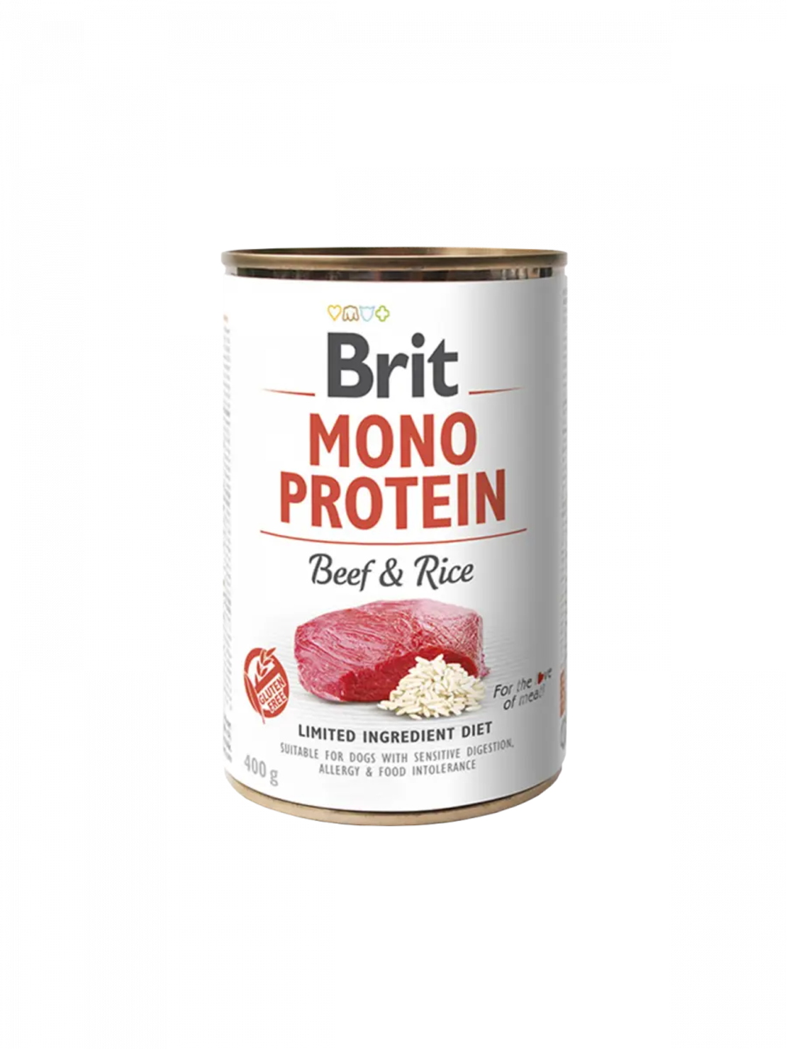 Brit Mono Protein Beef and Rice - монопротеинова консерва за кучета с говеждо месо и ориз 400 гр