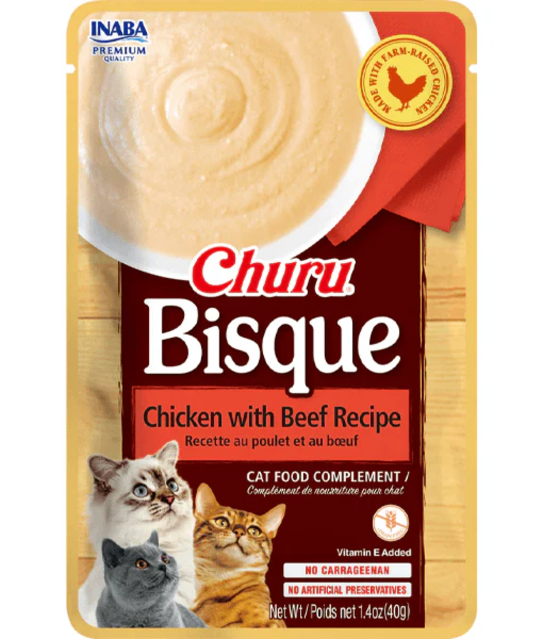 Inaba Bisque Chicken with Beef Recipe - Крем супа за котки с пилешко и телешко, 40 гр