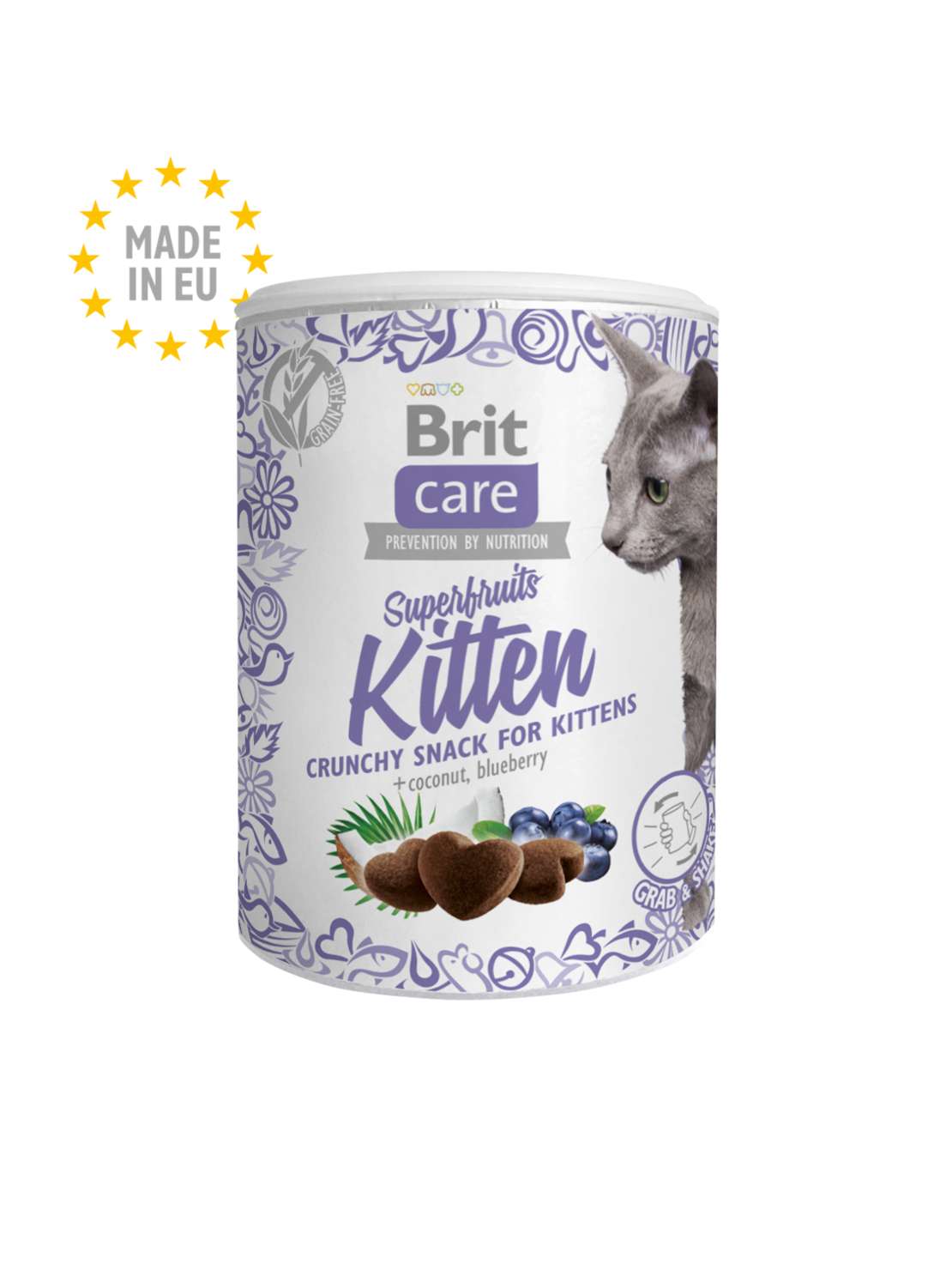 Brit Care  Snack Superfruits Kitten - лакомства за котенца с пилешко  100гр.