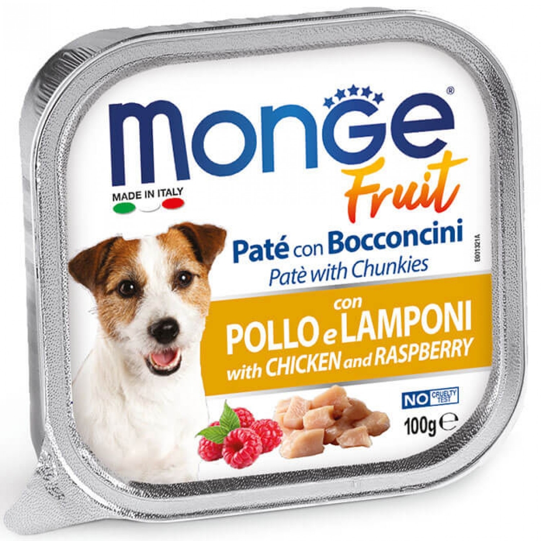 Monge Fruit Dog – пастет с пилешко и малини за кучета, 100 g