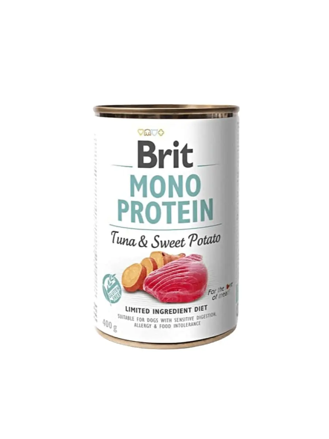 Brit Mono Protein Tuna and Sweet Potato - монопротеинова консерва за кучета с риба тон и сладки картофи 400 гр