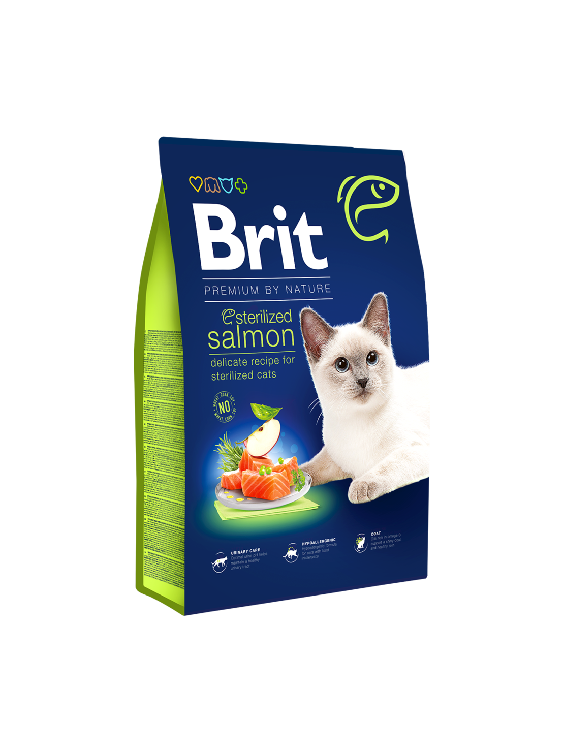 Brit Premium by Nature Cat Sterilized Salmon – храна за кастрирани котки със сьомга, 300 g / 1.5 kg / 8 kg