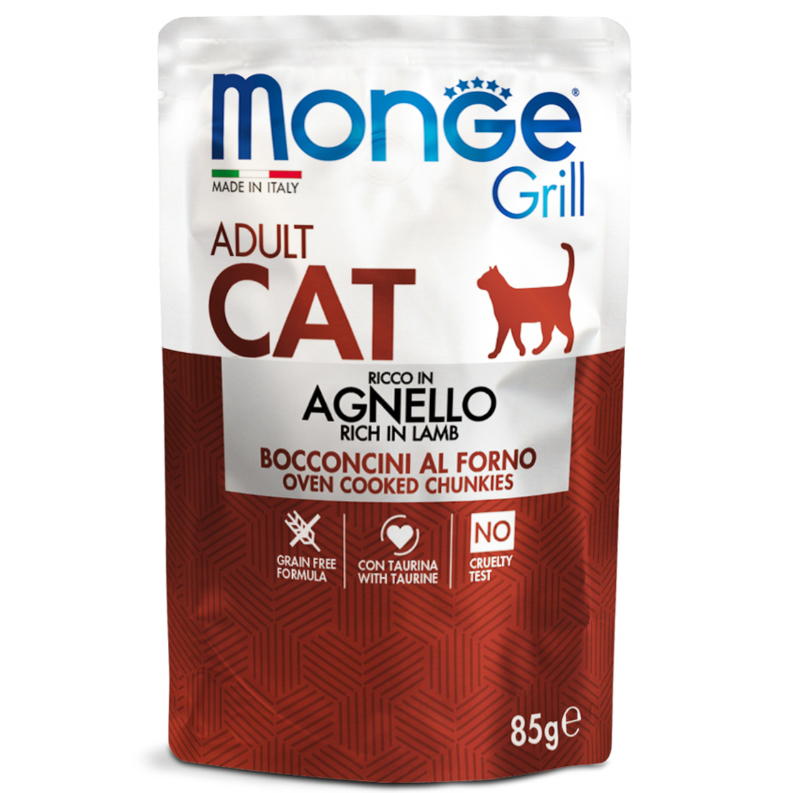 Monge Grill Adult Cat – пауч с агнешко за котки в зряла възраст, 85 g