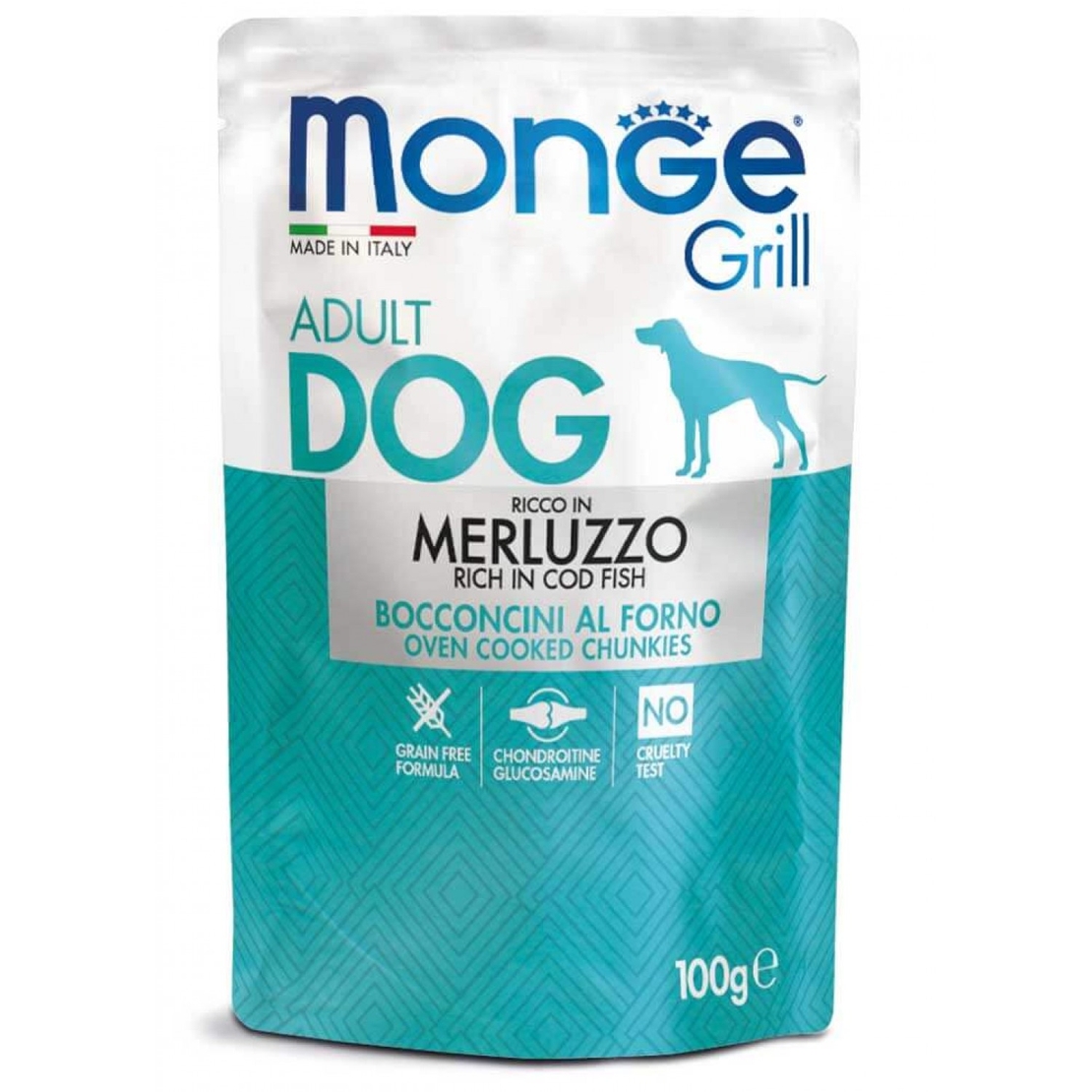 Monge Grill Adult Dog with Codfish – пауч с треска за кучета, 100 g