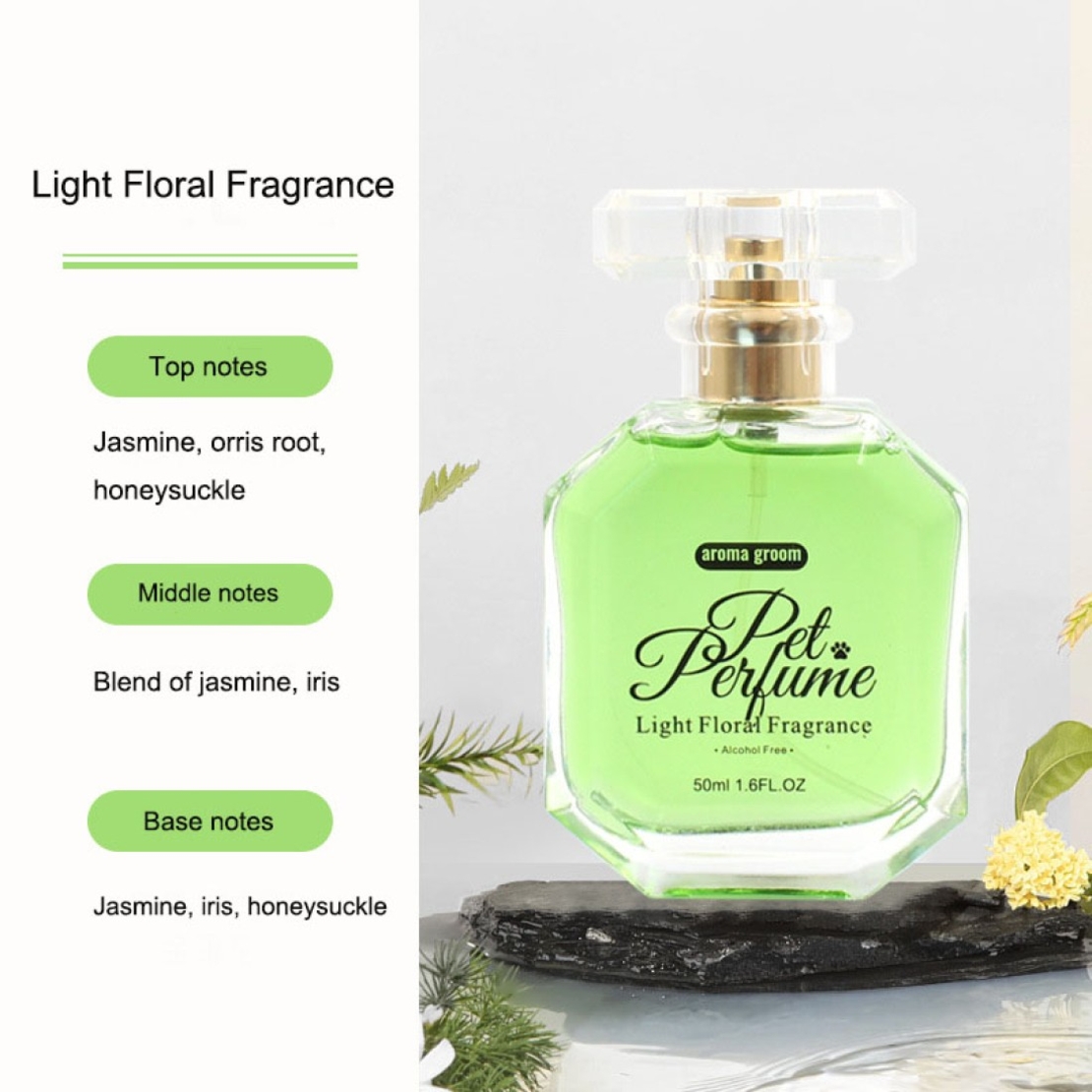 ПАРФЮМ ЗА ДОМАШНИ ЛЮБИМЦИ AROMA GROOM, ЛЕК АРОМАТ НА ЦВЕТЯ 50 МЛ