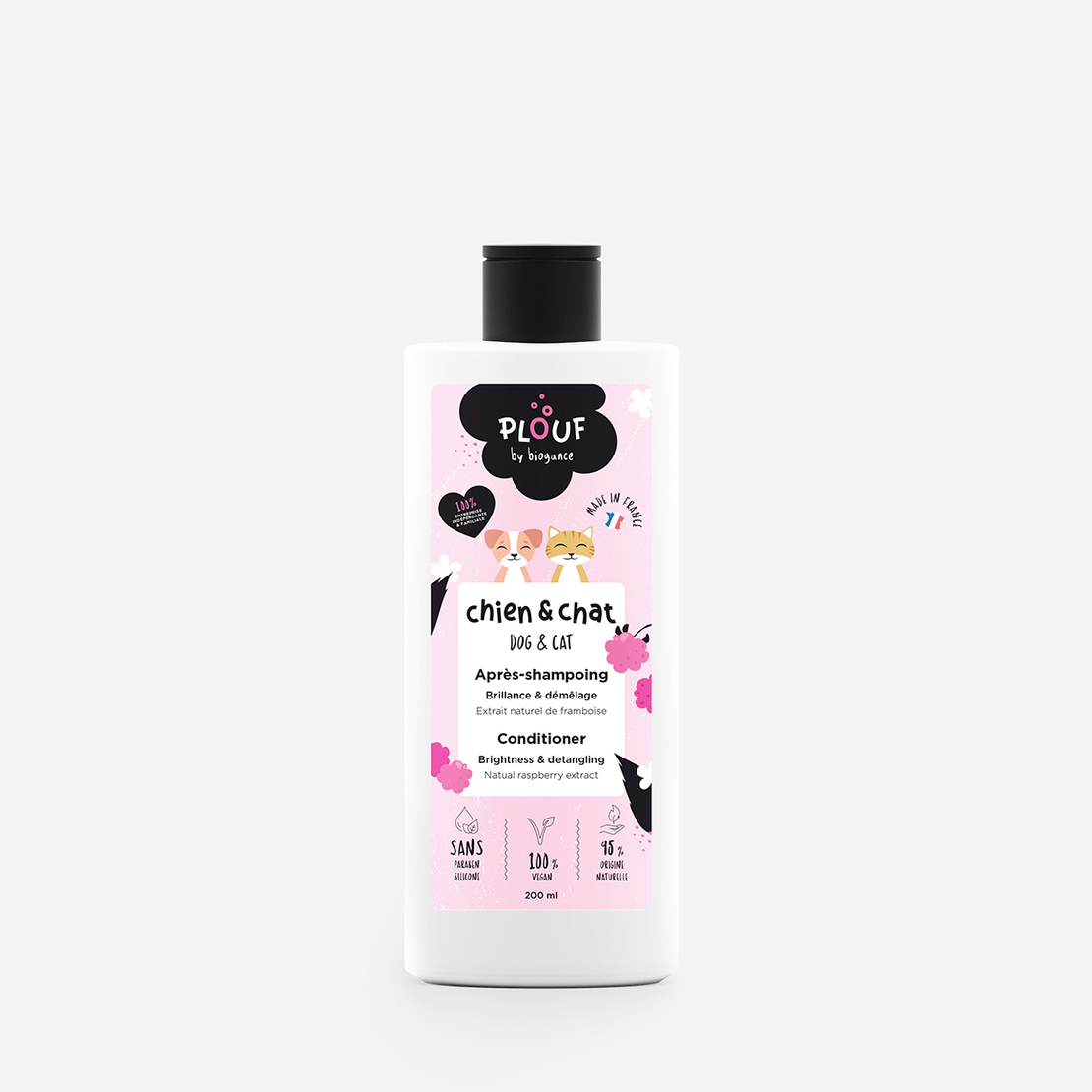 Plouf Conditioner – Балсам за кучета и котки с натурален малинов екстракт 200 мл