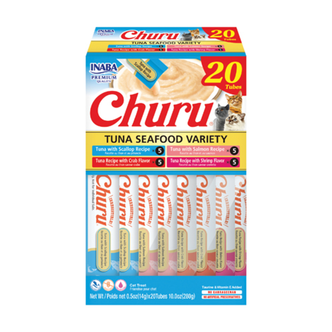 Inaba Churu Varieties - Лакомство за котка нежен крем с Морски дарове 20 бр