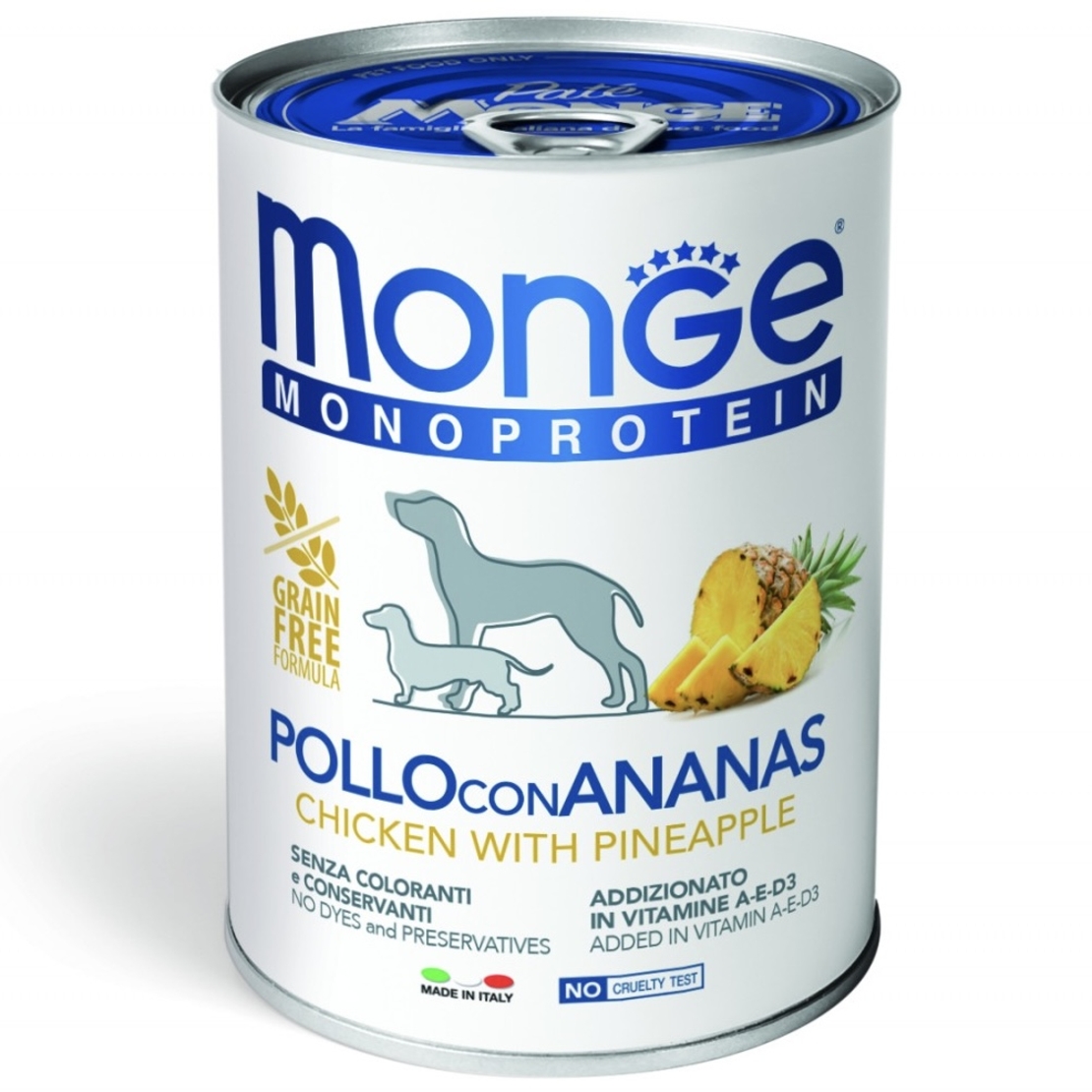 Monge DOG Monoprotein Adult Fruit Pate Chicken & Pineapple – пастет с пилешко и ананас, 400 g