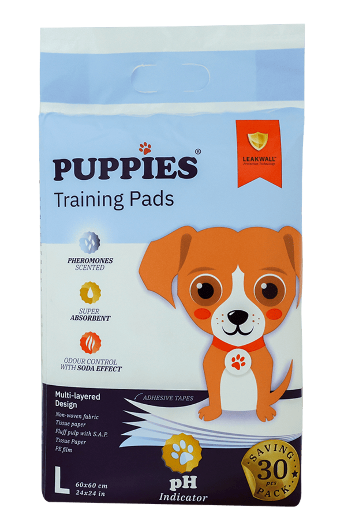 PUPPIES Training Pads L (60x60) 10/30бр - Хигиенни подложки за кучета