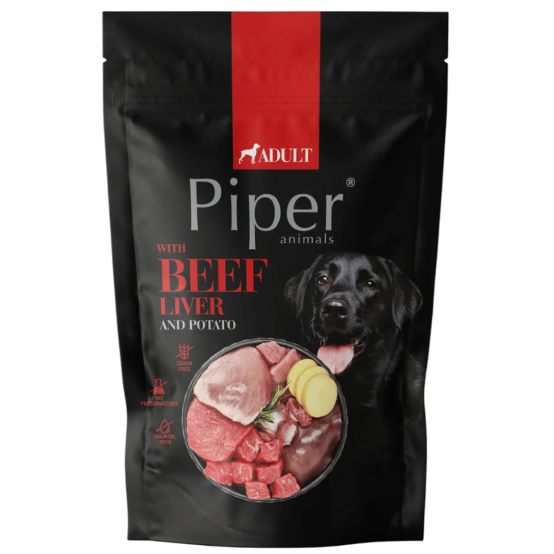 Piper Adult Dog пауч за кучета с говежди дроб и картофи, 500 гр.