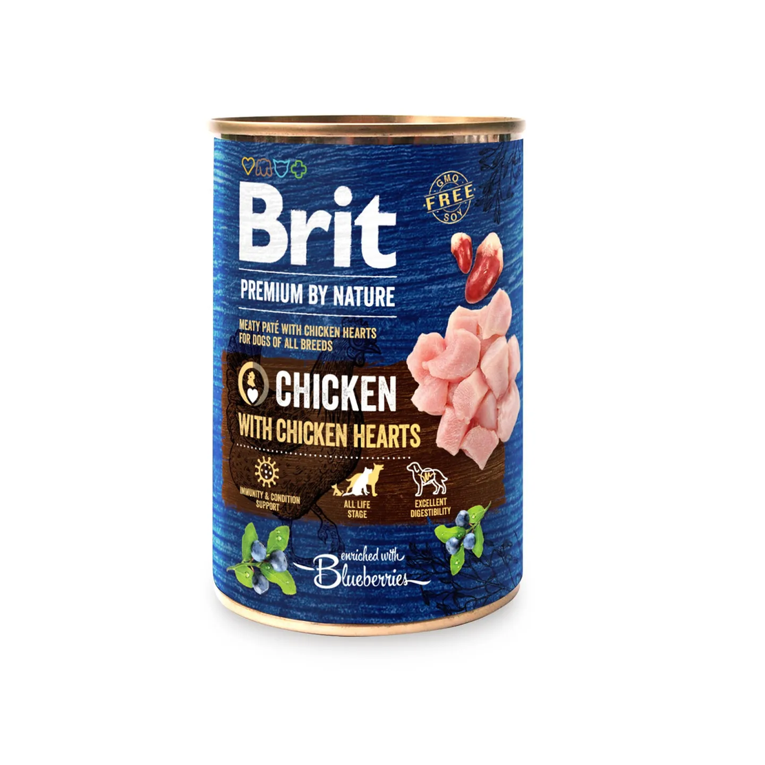 Brit Premium by Nature Chicken with Hearts 400 г – Мокра храна за кучета с пиле и пилешки сърца