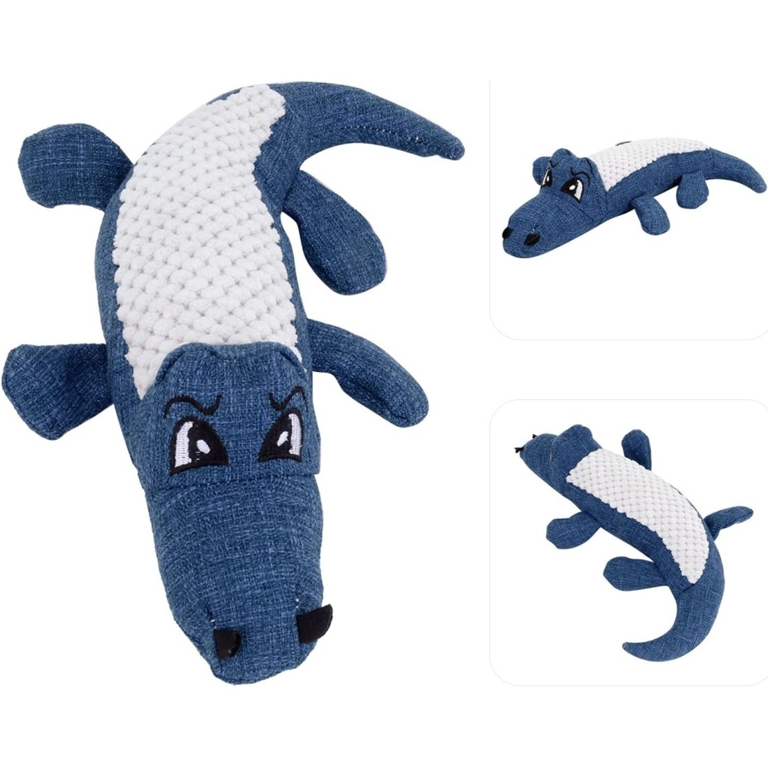 ИГРАЧКА ЗА КУЧЕ - КРОКОДИЛ СЪС ЗВУК, ЛЕН И ПЛЮШ 30 СМ