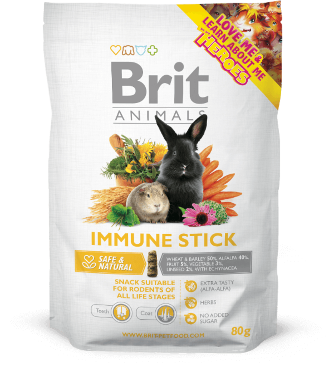Brit Animals Immune Stick 80 g – Лакомство за гризачи и зайци за силен имунитет