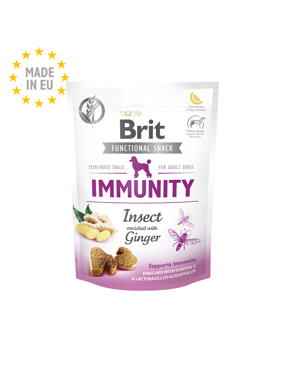 Brit Care Dog Functional Snack Immunity Insect - лакомство за имунитет с джинджифил 150гр.