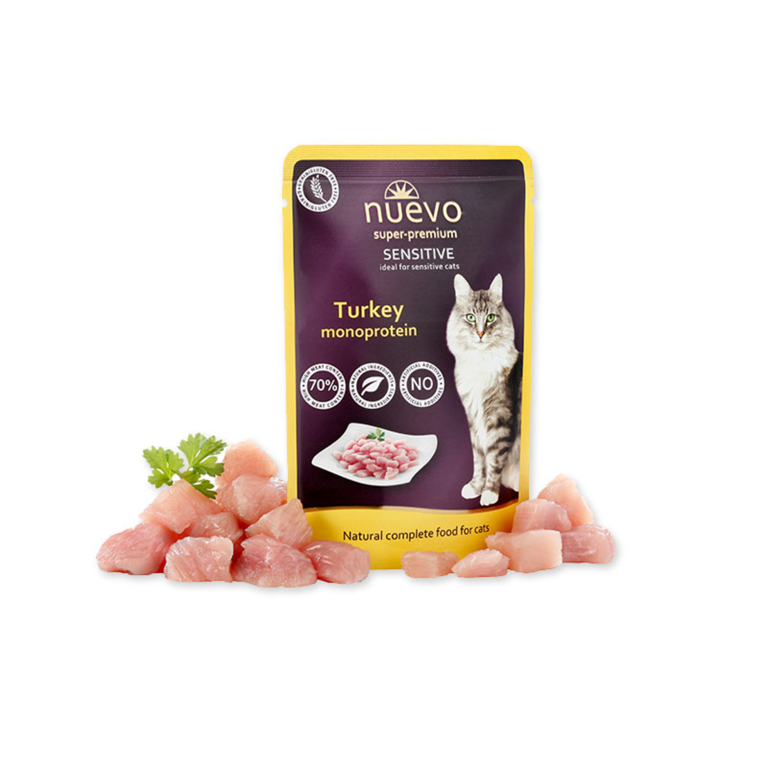 NUEVO Sensitive Turkey monoprotein - Пауч за котки, пуйка 85 г