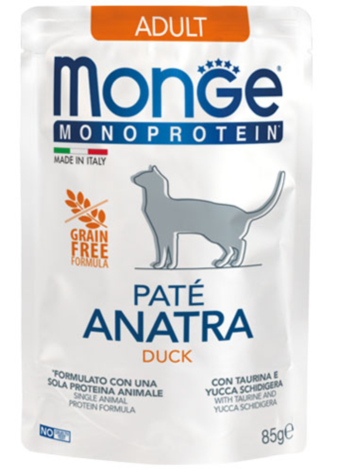 Monge Monoprotein Adult Cat Pate Duck - пауч за котки в зряла възраст с патешко месо и картофи 85 гр
