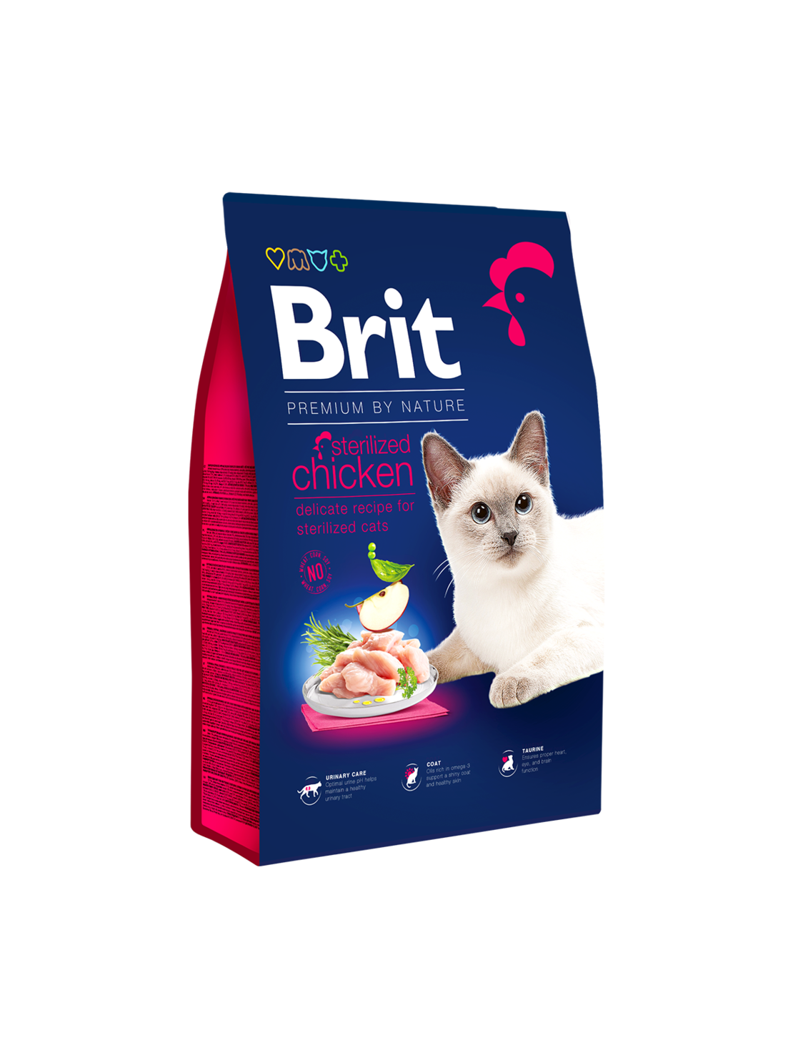 Brit Premium by Nature Cat Sterilized Chicken – храна за кастрирани котки с пилешко, 300 g / 1.5 kg / 8 kg