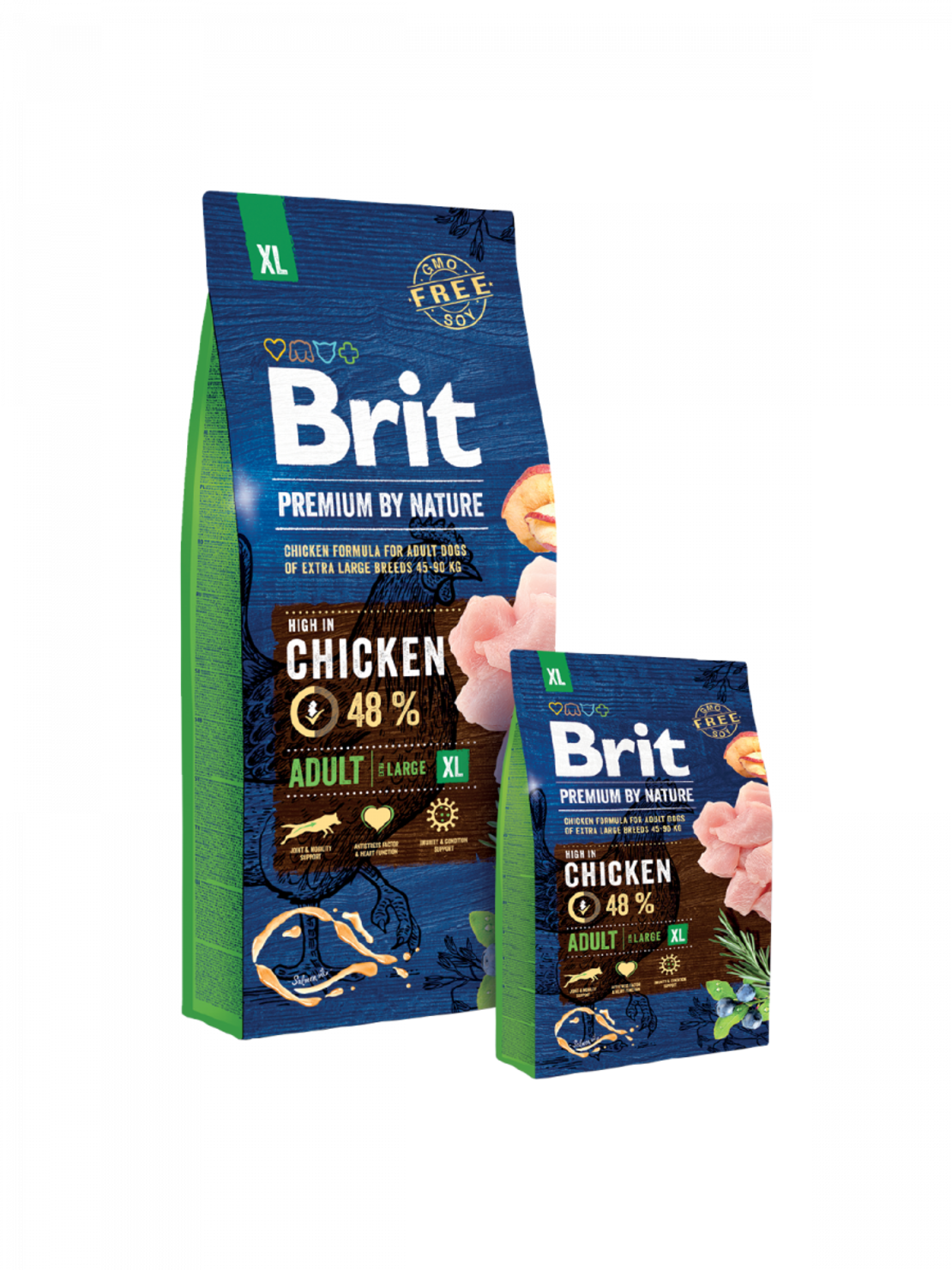 Brit Premium by Nature Adult XL – 48% прясно пилешко – храна за едри породи, 3 kg / 15 kg