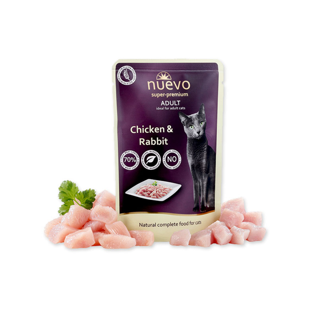 NUEVO Adult Chicken & Rabbit - Пауч за котки пиле и заек 85 г