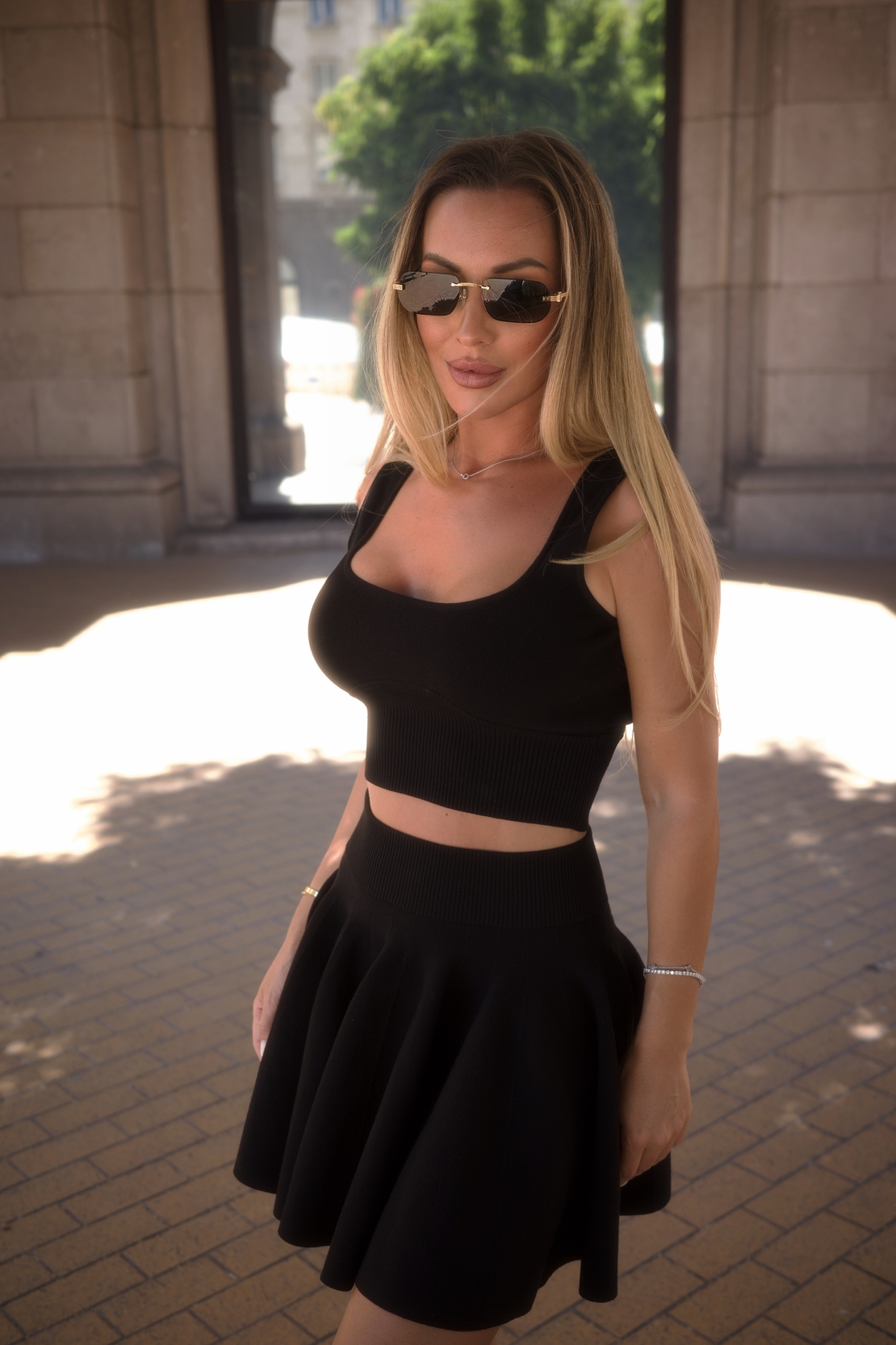 Sculpted Knit Set Black