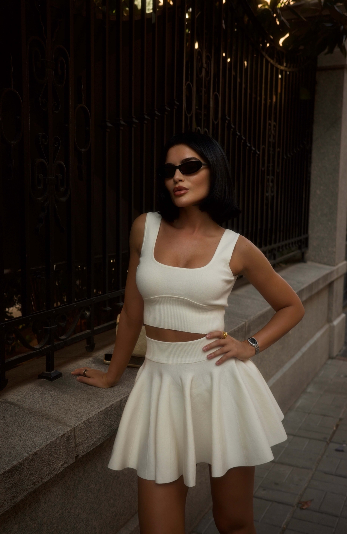 Sculpted Knit Set White