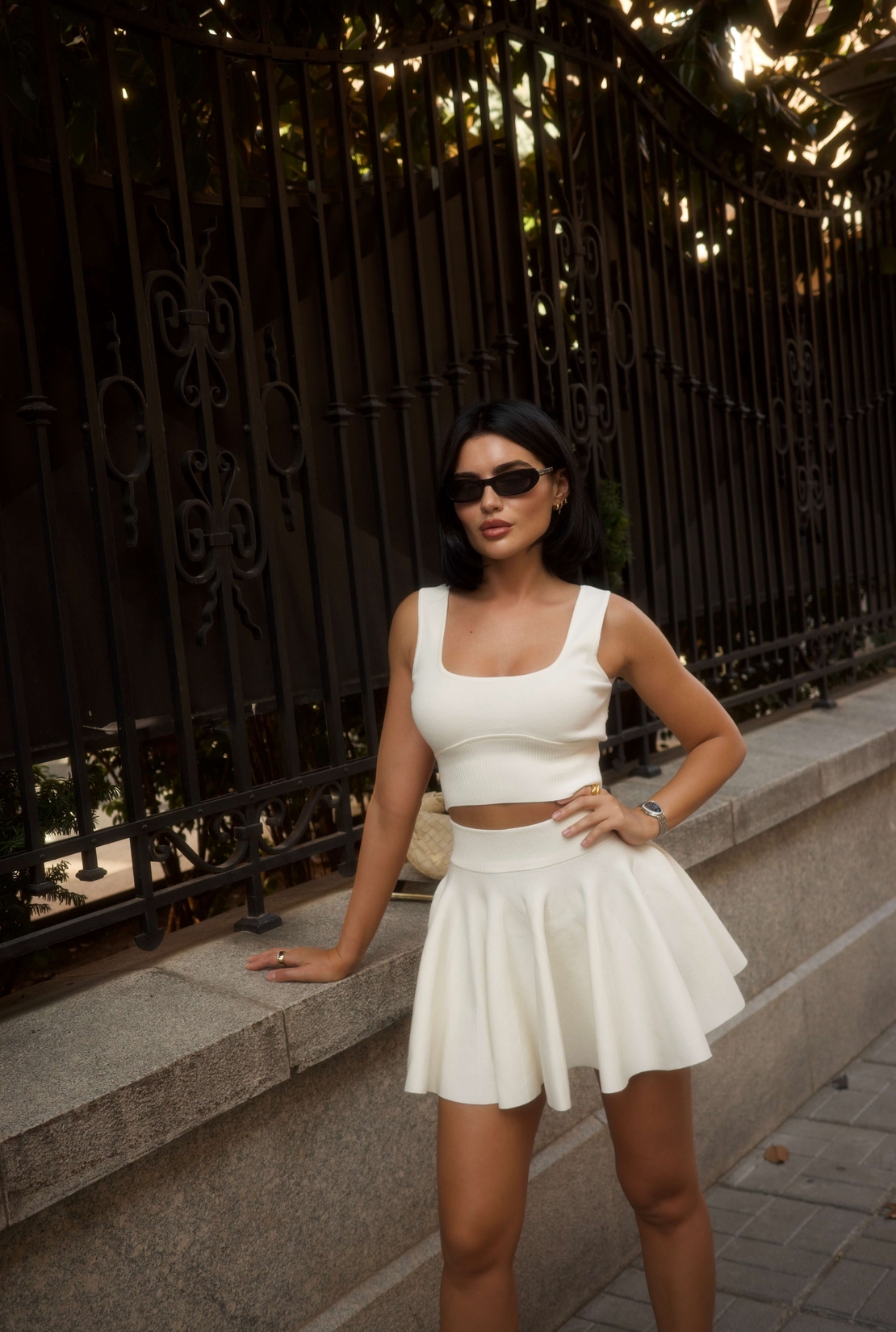 Sculpted Knit Set White