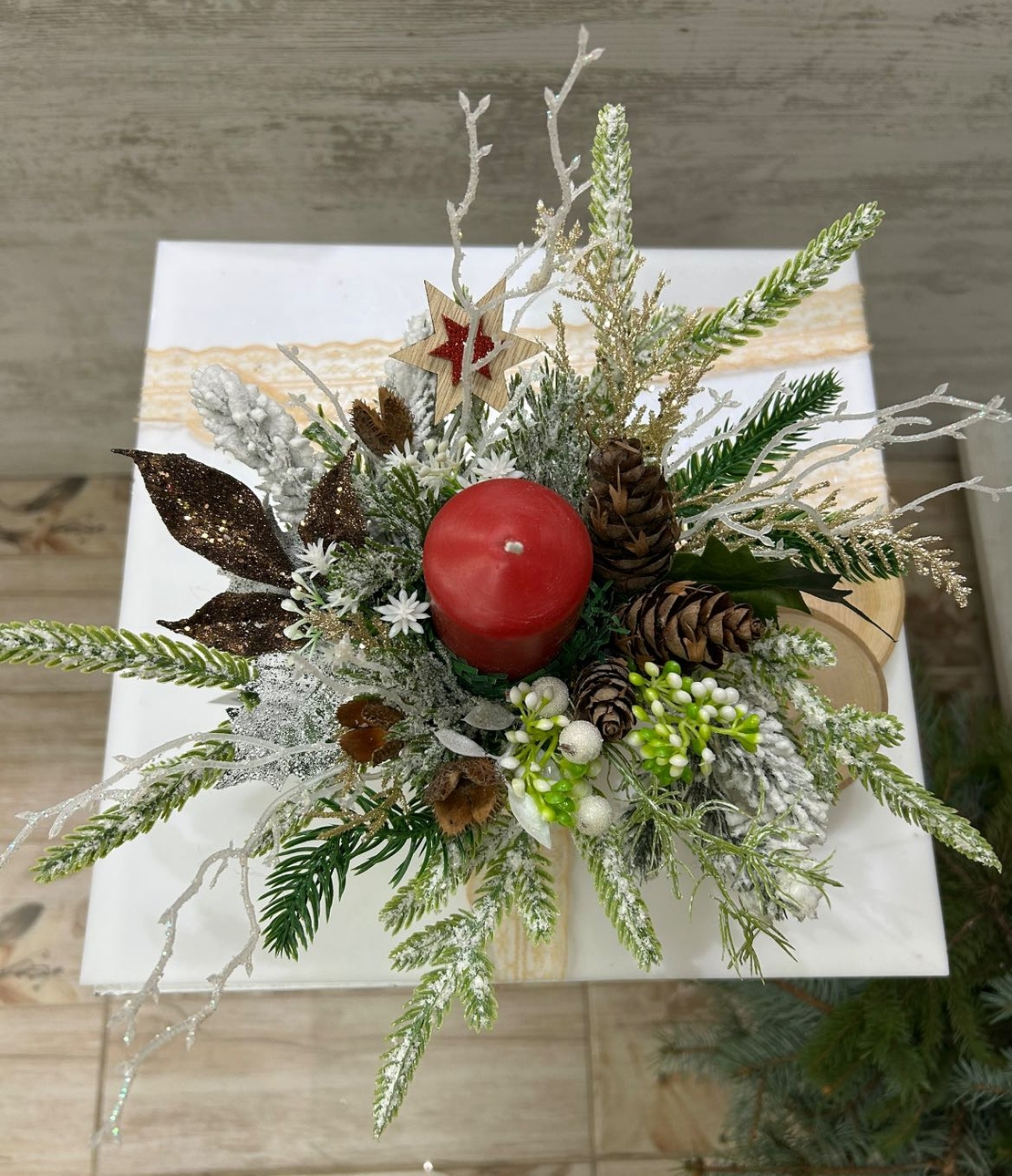 КОЛЕДНИ свещници в чаша /дебела свещ