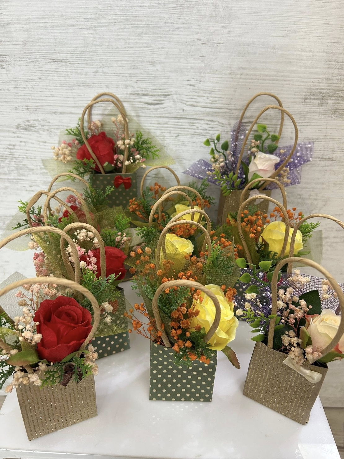 Мини торбички с една роза