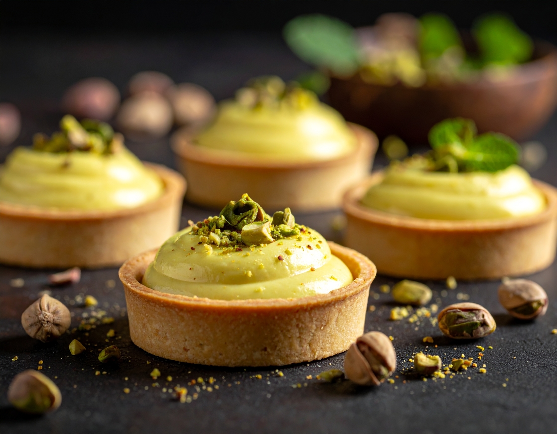 МИНИ ТАРТ С КРЕМ ПИСТАЧИО - 20 БР.