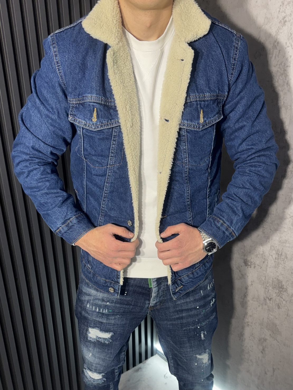 Мъжко Дънково Яке с Пух