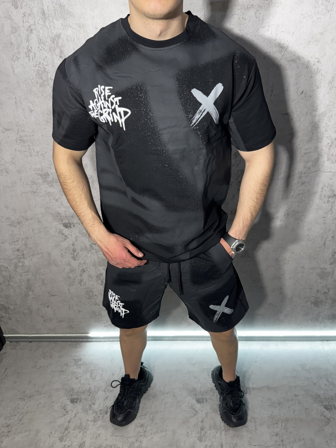 Мъжки Къс Екип с с Щампа