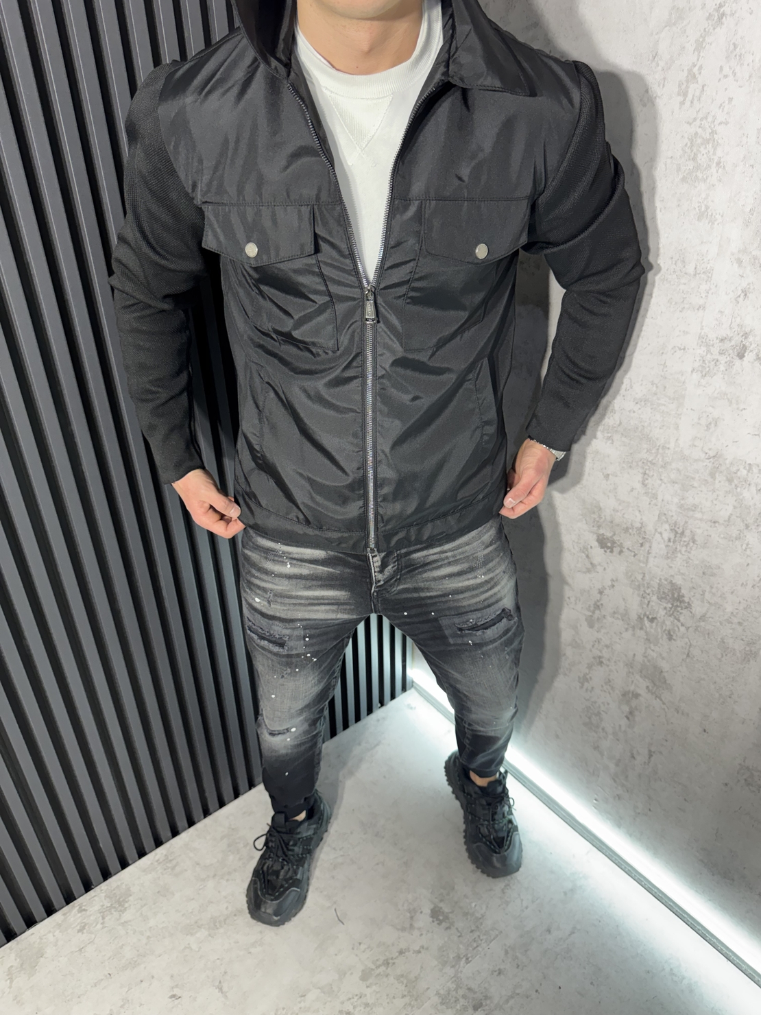 Мъжко Спортно-Елегантно Яке Шушляково с Плетени Ръкави