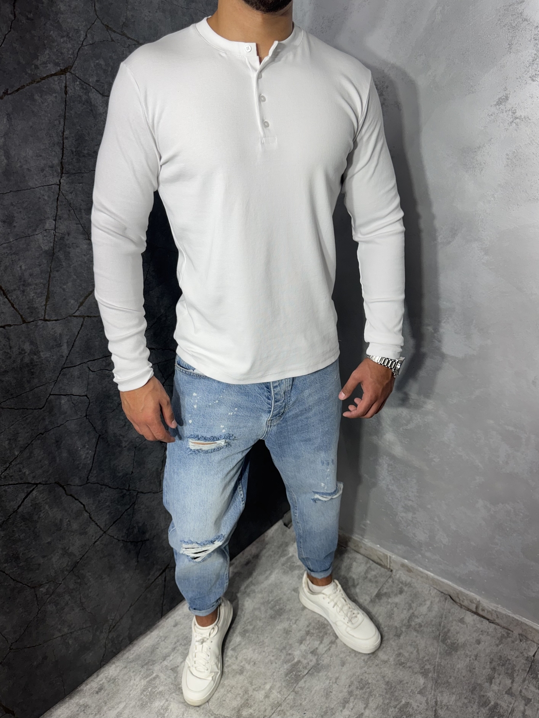 Мъжка Slim-Fit Блуза с Копчета 1261