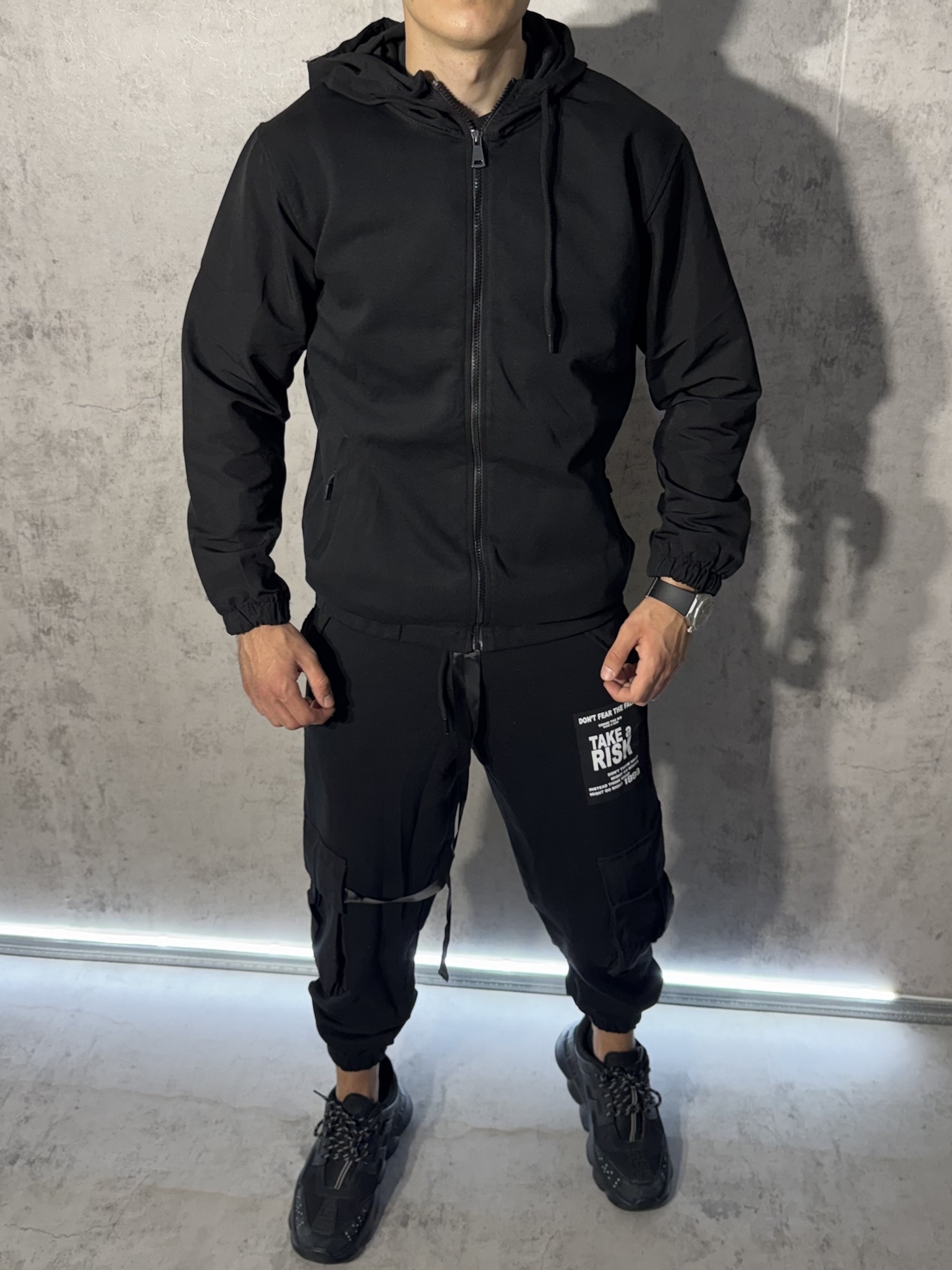 Мъжки Streetwear Екип в Черен цвят
