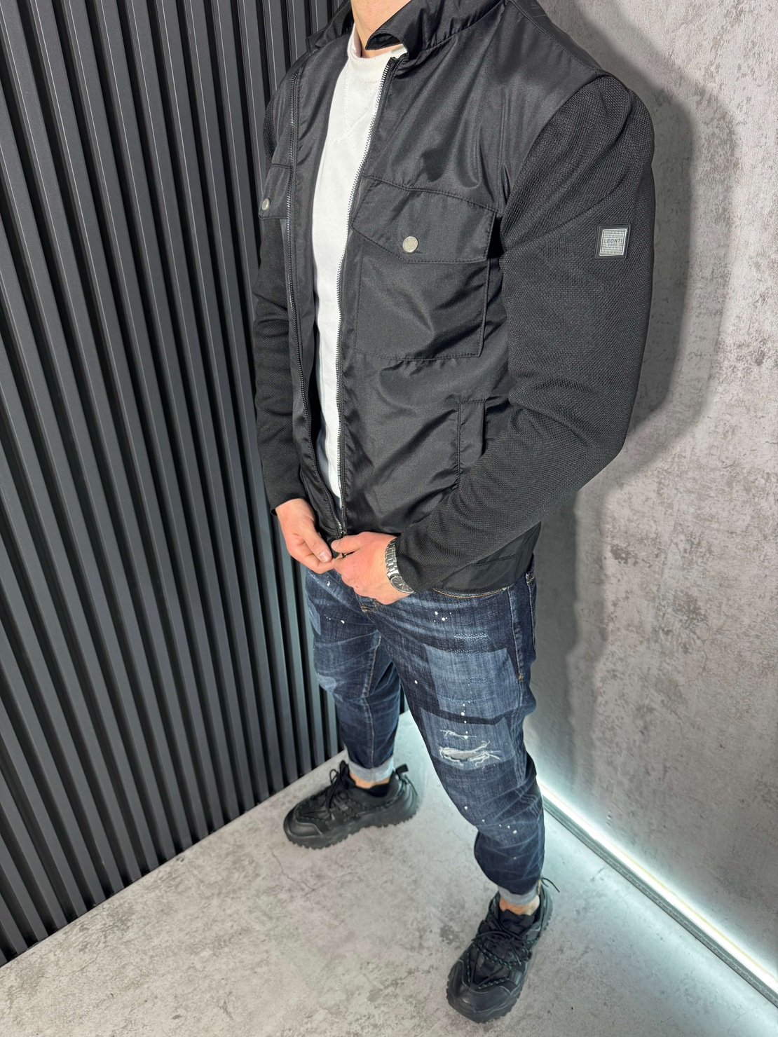 Мъжко Спортно-Елегантно Яке Шушляково с Плетени Ръкави