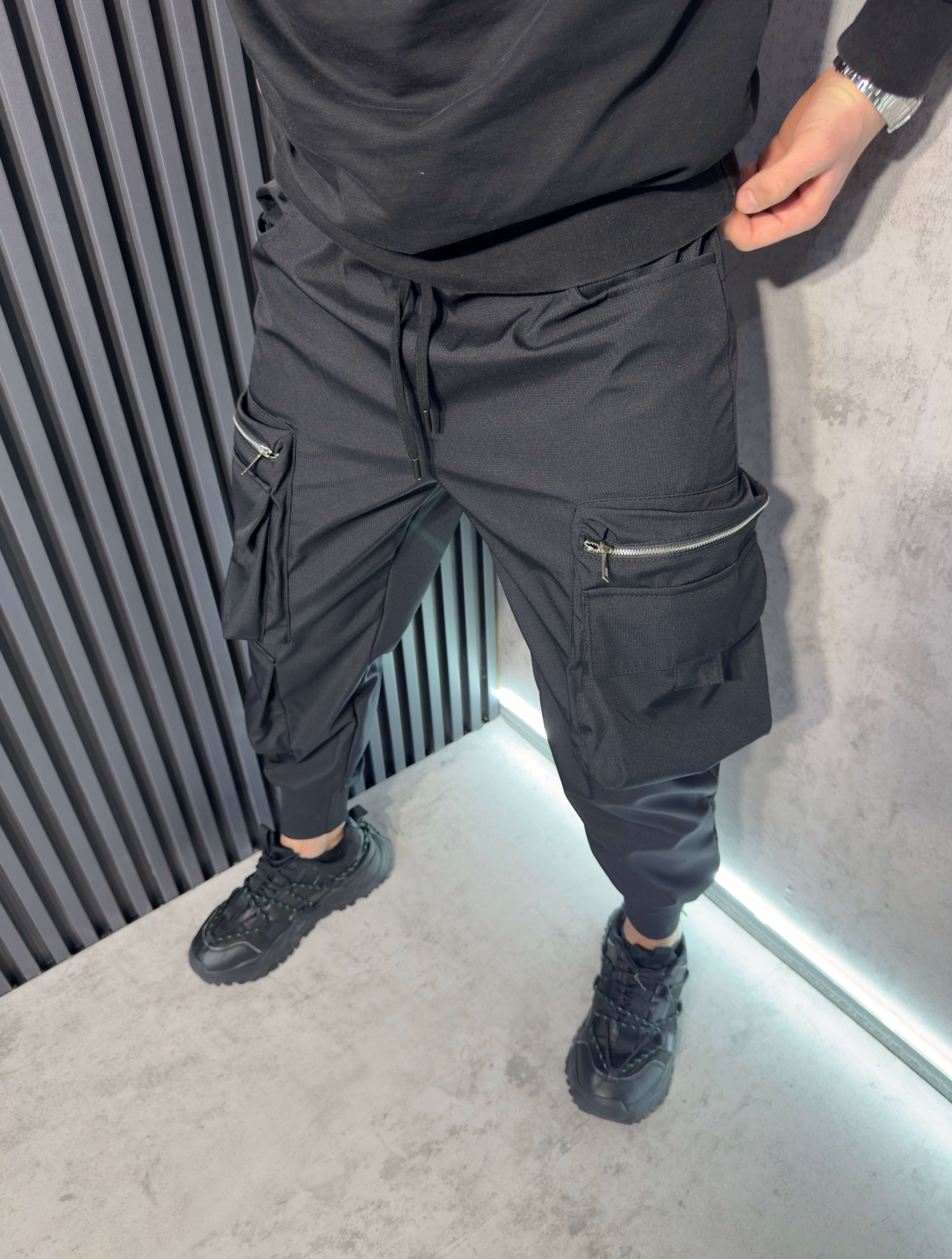 Карго Панталон с Ластични Глезени и Ципове