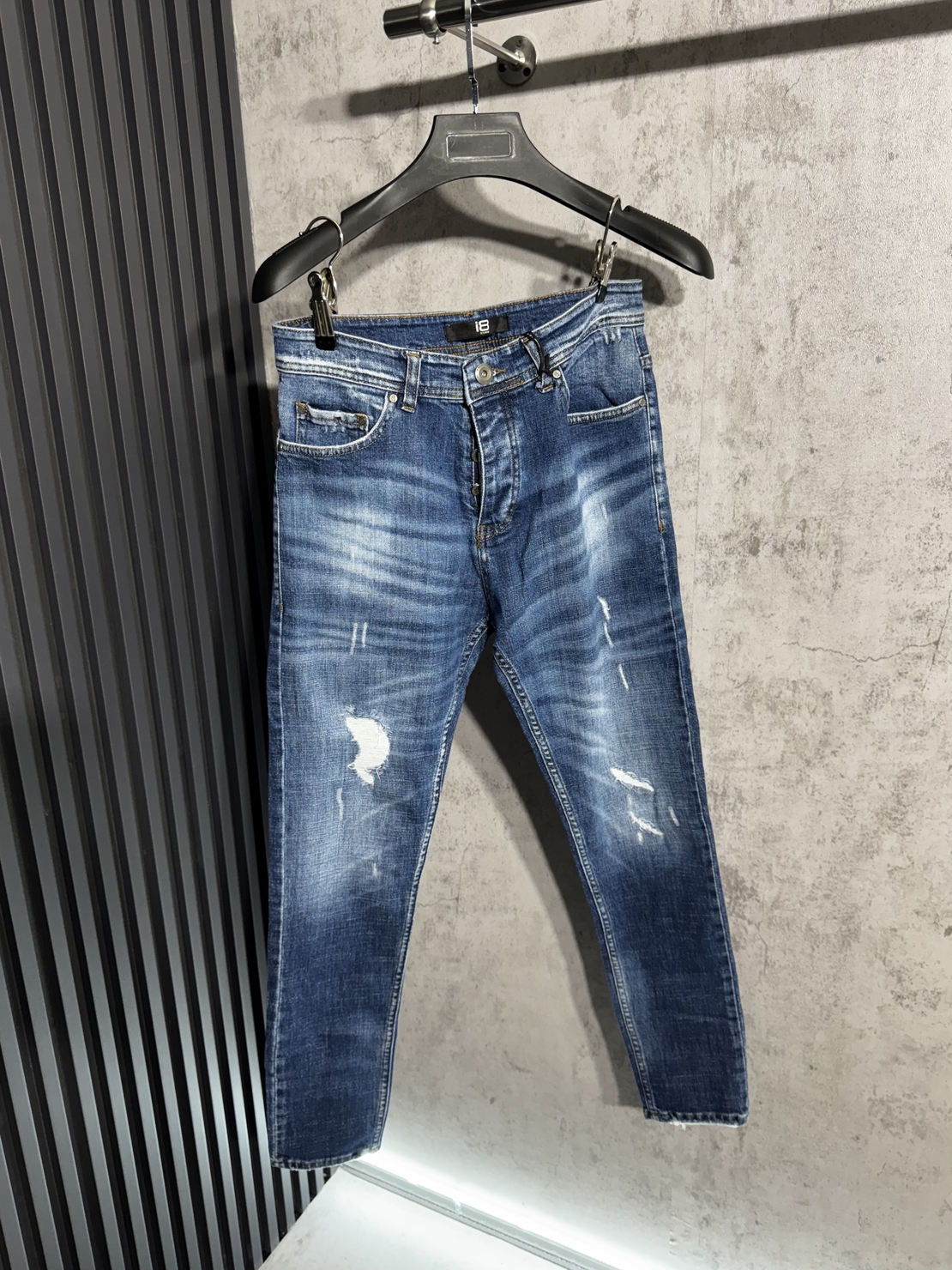 Мъжки Дънки Slim Fit с Кръпки