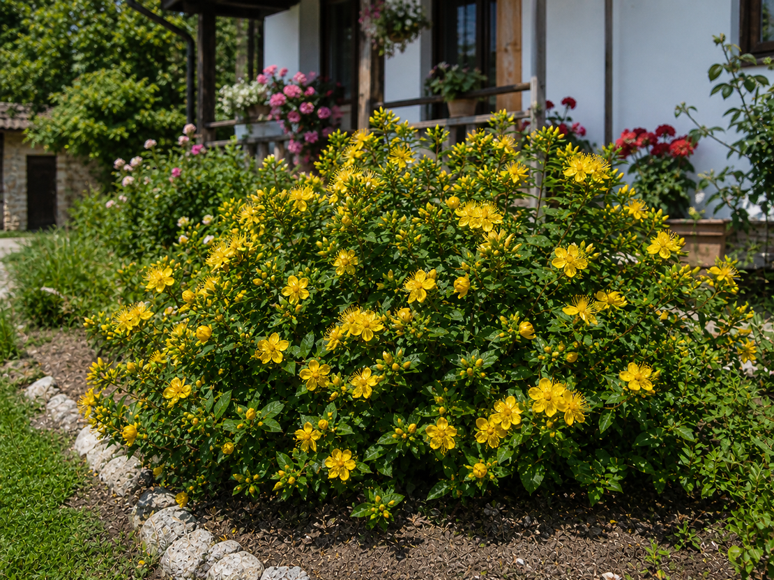 Хиперикум 'Жълт кантарион'  Hypericum calycinum