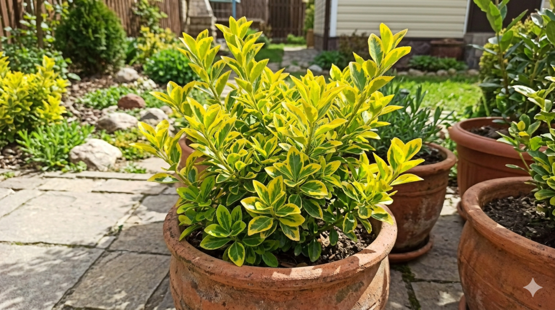Евонимус ‘Aurea’ Euonymus japonicus ‘Aurea’