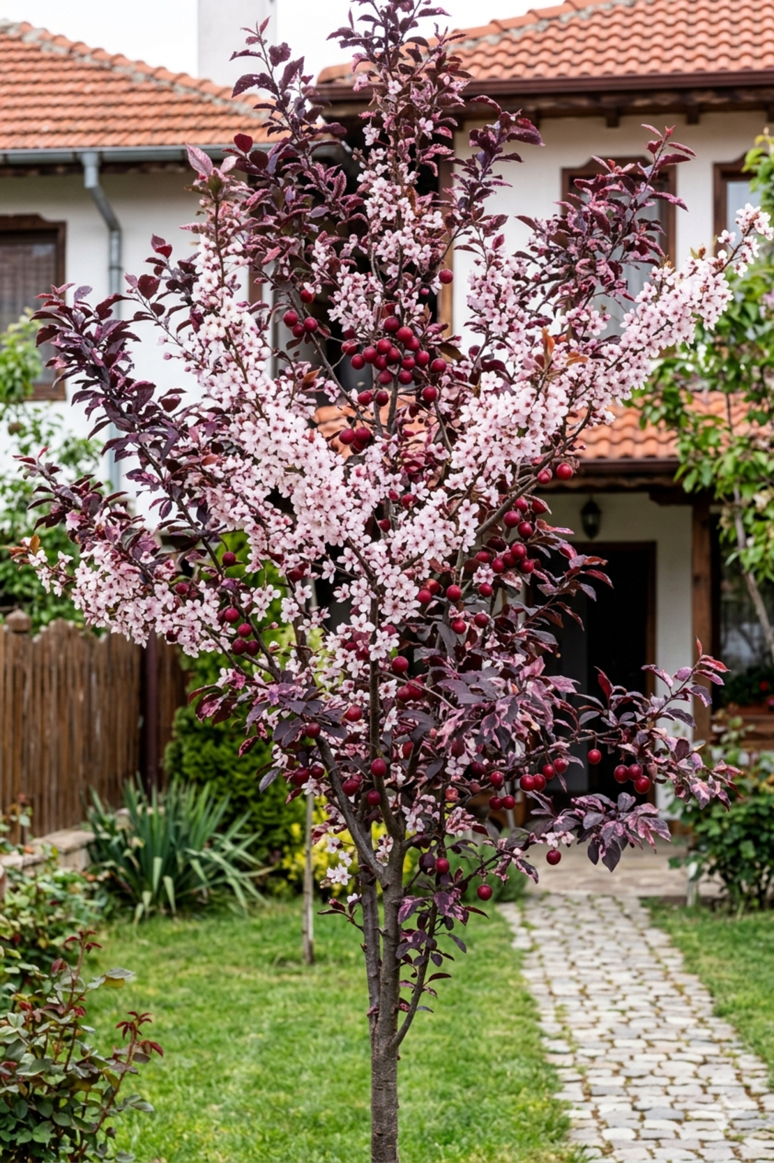 Червенолистната слива „Хеси“ Prunus cerasifera 'Hessei'