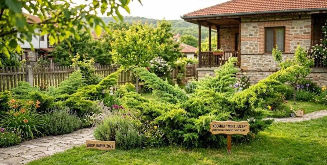 Хвойна, Смрика, Юниперус Минт Джулеп	Juniperus chinensis 