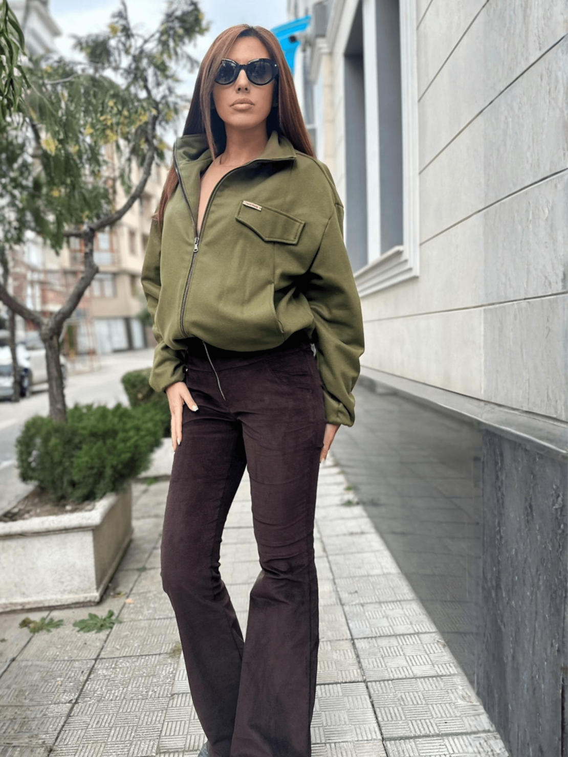 Вълнено яке – Маслинено зелено