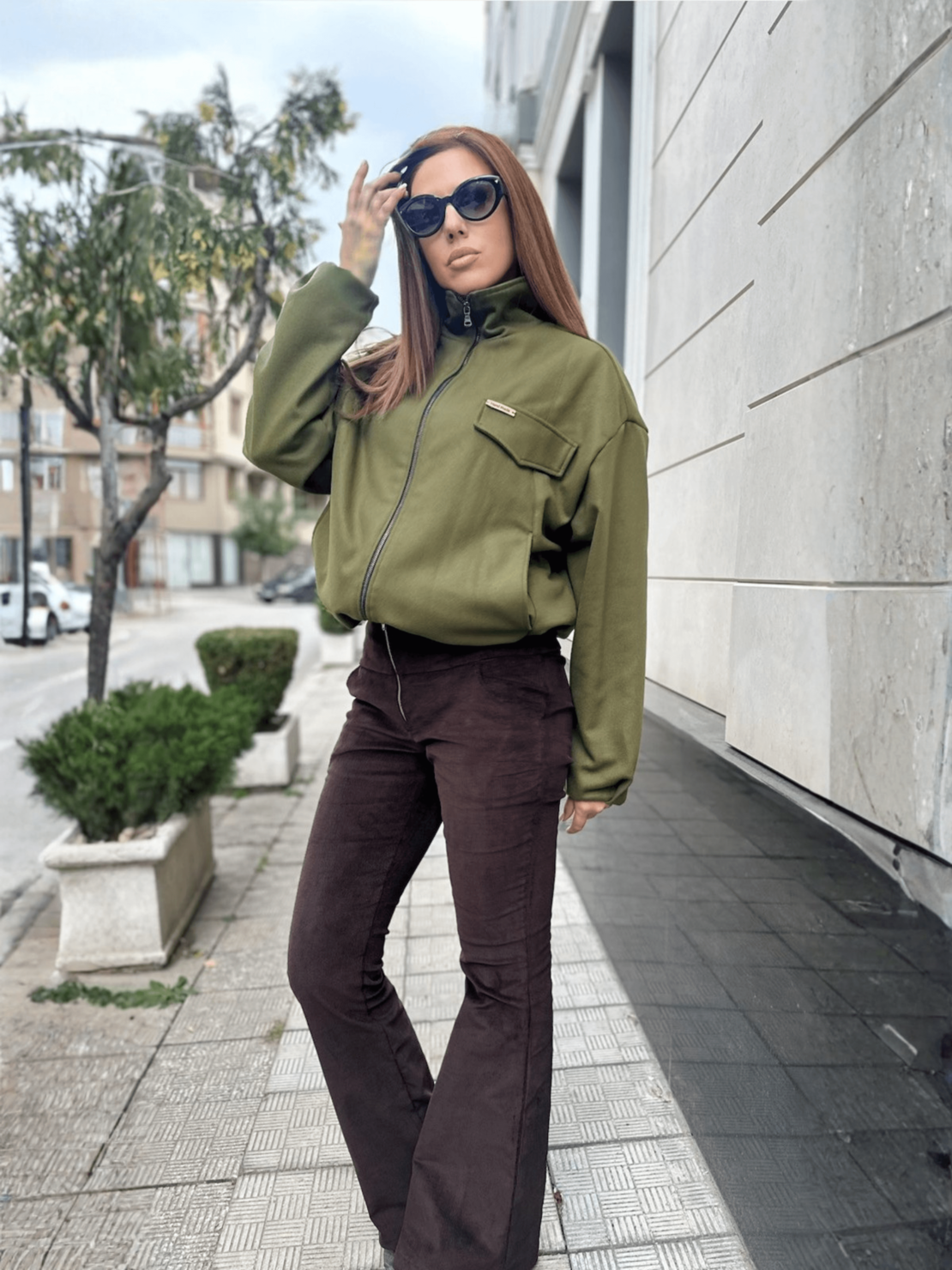 Панталон от фино кадифе – Кафяв Чарлстон