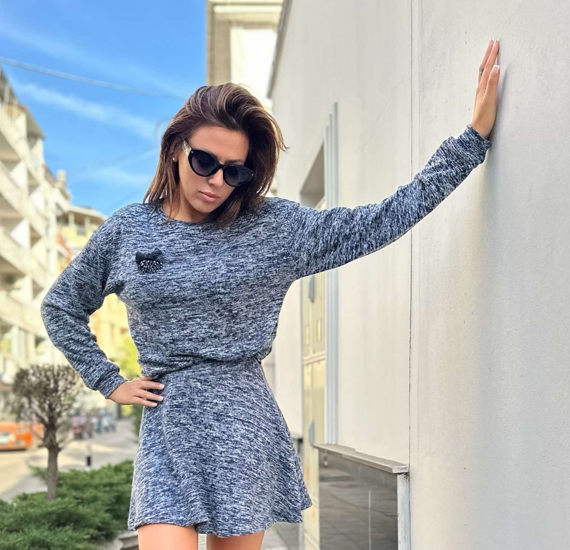 Ежедневен сет от 2 части – Синьо-сив меланж