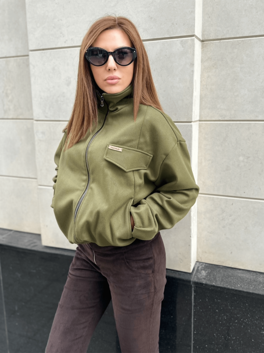 Вълнено яке – Маслинено зелено