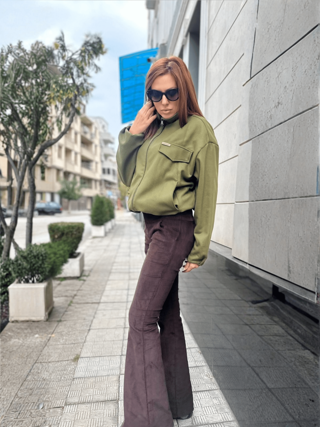 Вълнено яке – Маслинено зелено