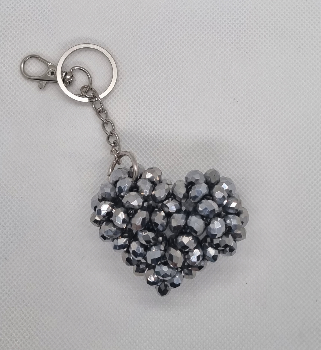 Ръчно изработен ключодържател сърце от стъклени кристали