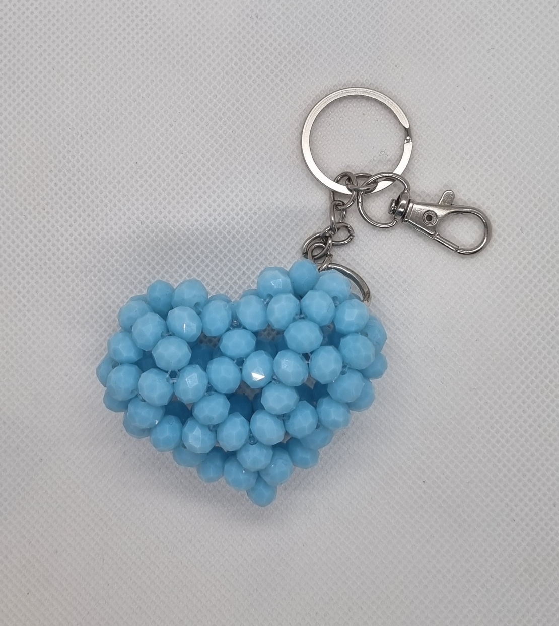 Ръчно изработен ключодържател сърце от стъклени кристали