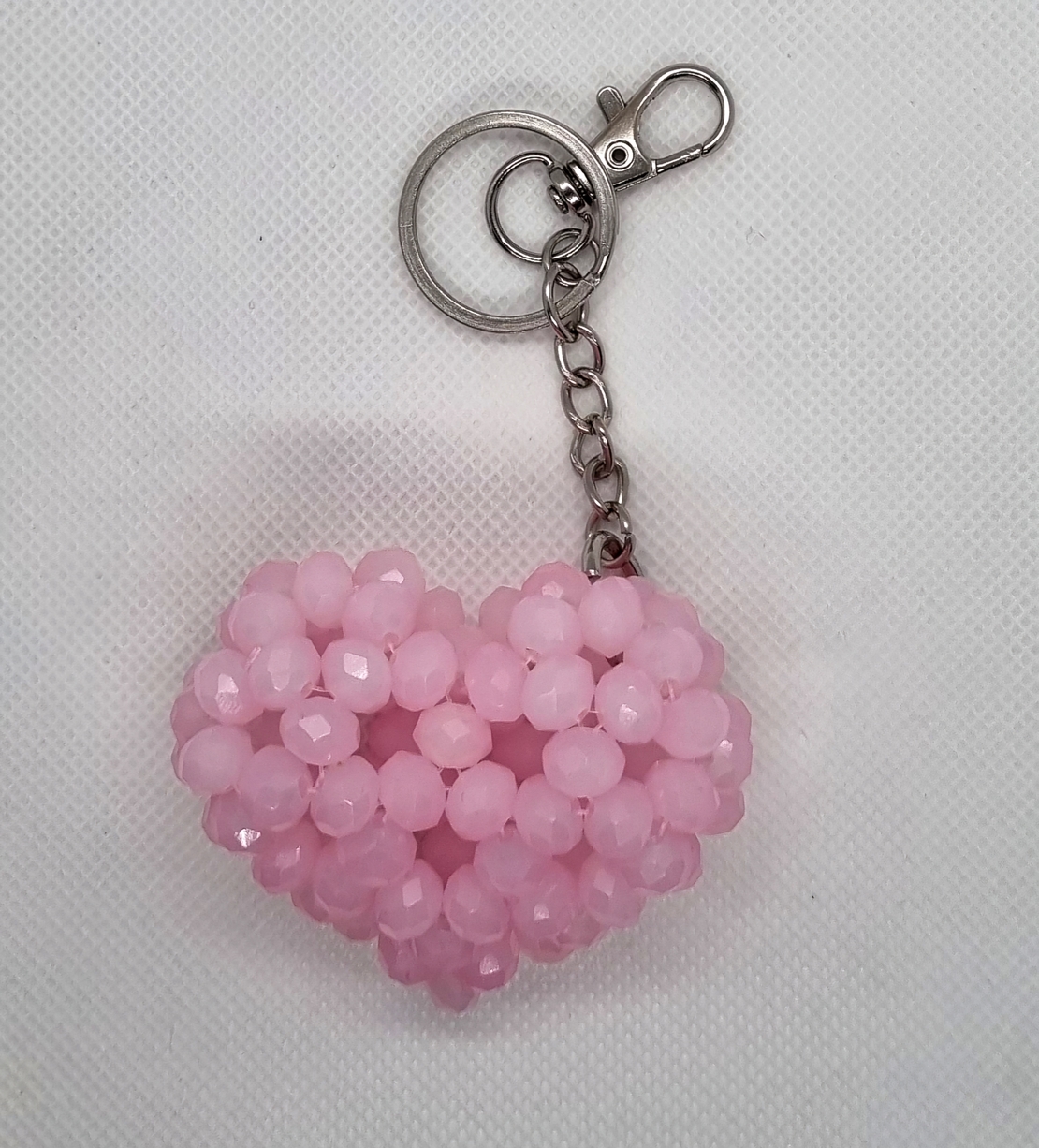 Ръчно изработен ключодържател сърце от стъклени кристали